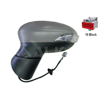 Afbeelding van Buitenspiegel Alkar 6145362 Links met grondlaag Electrisch Te verwarmen, Elektrisch inklapbaar, instapverlichting, Bol vormig FORD: FIESTA 6