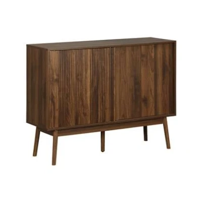 Afbeelding van sweeek Walnoothouten opbergkast, linear, l 115 x b 39,5 h 90cm