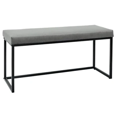 Afbeelding van HOME DECO FACTORY HD6834 Bank Giulia Velours Cotele, metaal ijzer textiel polyester vulling PU muisgrijs, 100 x 39 49 cm