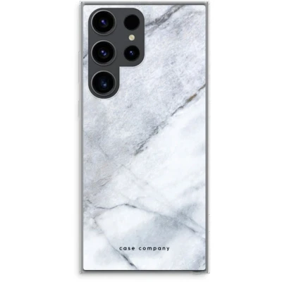 Afbeelding van hoesje geschikt voor Samsung Galaxy S23 Ultra Witte marmer Soft Cover Telefoonhoesje Bescherming aan alle Kanten en Schermrand