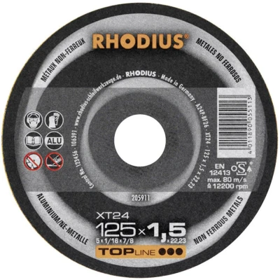 Afbeelding van Rhodius XT 24 205911 Doorslijpschijf recht 125 mm 1 stuk(s) Aluminium, Non ferrometaal