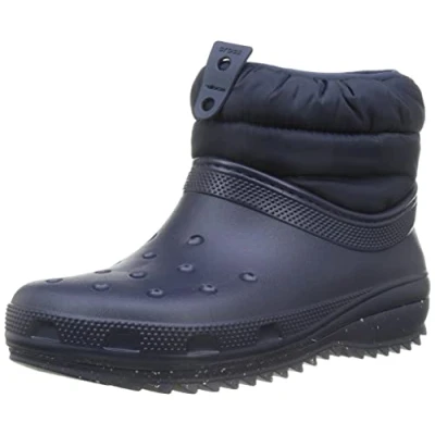 Afbeelding van Crocs Classic NEO PUFF Shorty Snowboots, Dames, Maat: 37/38, Navy Kunststof/ textiel