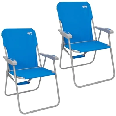 Afbeelding van #WEJOY Set van 2 klapstoelen, licht, draagbaar, opvouwbaar, robuust, duurzaam, voor tuin, balkon en festival, outdoor, als visstoel, campingstoel, tot 136 kg (300 kg)