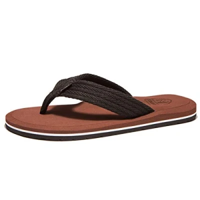 Afbeelding van NewDenBer NDB Classic Pluche Slippers voor volwassenen, uniseks, surfen teenslippers strand, zwembad, bruin, 46 EU