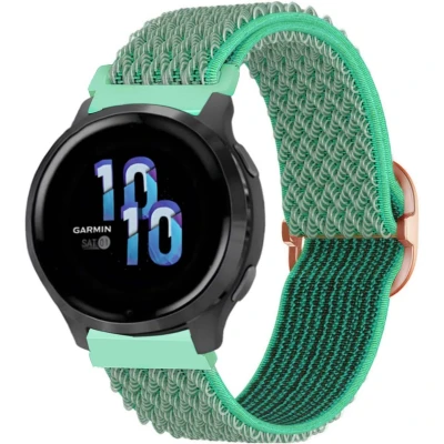 Afbeelding van iMoshion Elastisch nylon 22 mm bandje Geschikt voor Garmin Venu 2 / Fenix 7 Pro 7s 6 Vivoactive 4 Polar Grit X Vantage M2 V2 Turquoise