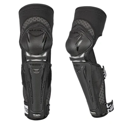 Afbeelding van O&#039;NEAL kniebeschermers en scheenbeschermers, BMX, MTB, VTC DH, licht comfortabel, MTB bescherming voor heren, Park FR Carbon Knee Guard V.18, zwart/wit, maat S