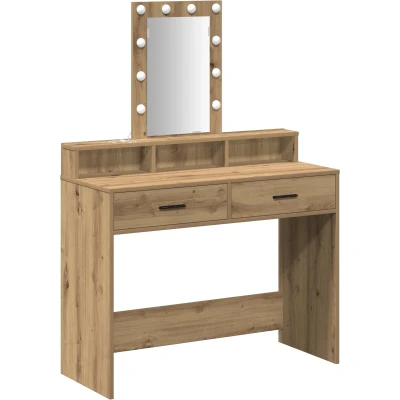 Afbeelding van vidaXL Artisan Eiken Spaanplaat 100 x 41 140 cm Kaptafel Rechthoekig