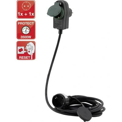 Afbeelding van REV 0017251514 Stroom Verlengkabel Zwart 25.00 m H05RR F 3G 1,5 mm²