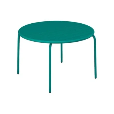Afbeelding van Vente unique Ronde tuintafel D110 cm van metaal Blauwgroen MIRMANDE MYLIA L 110 x H 74 D