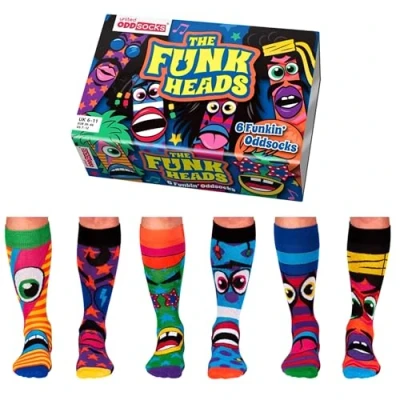 Afbeelding van United Odd Socks 6 PACK Mottomotive Sokken, Heren, Maat: 41 46, The funk heads