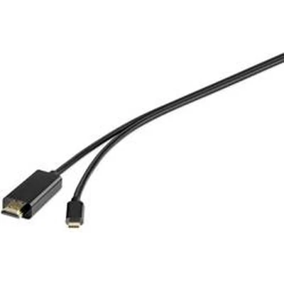 Afbeelding van Renkforce RF 4535910 USB C displaykabel / HDMI Adapterkabel stekker, A stekker 1.80 m Zwart