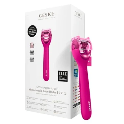 Afbeelding van Geske Microneedle FACE Roller 9 IN 1 Smartappguided Huidverzorgingstool, Maat: One Size, Magenta