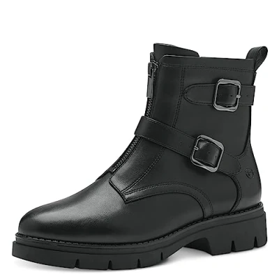 Afbeelding van Tamaris Cowboy/Bikerlaarsjes, Dames, Maat: 36, Black matt Kunststof