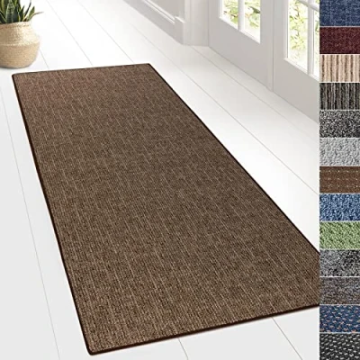 Afbeelding van KARAT tapijt op maat voor keuken, hal, woonkamer, per meter, 80 x 300 cm, Alto, bruin
