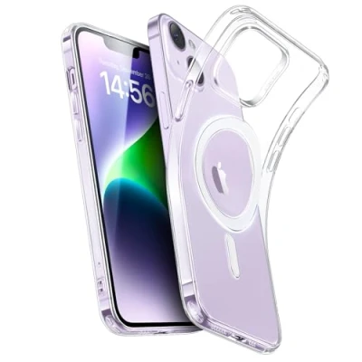 Afbeelding van ESR Beschermhoes voor iPhone 13/14, compatibel met MagSafe, bescherming van militaire kwaliteit, vergeelt en krasbestendig, magnetisch, Zero serie, transparant