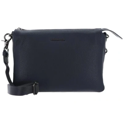Afbeelding van MANDARINA DUCK Leren Schoudertas Mellow Leather Crossover Bag Dress Blue Donkerblauw