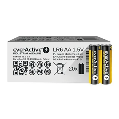 Afbeelding van EverActive alkalinebatterijen LR6 AA Industrial Alkaline doos van 40 stuks