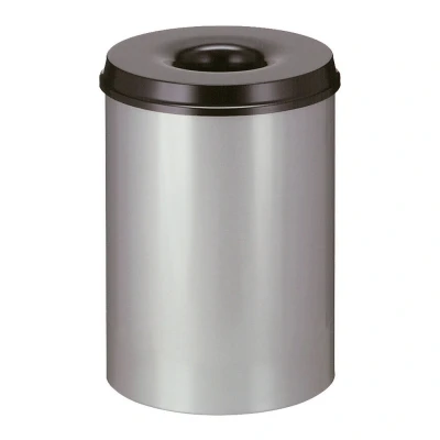 Afbeelding van Papierbak vlamdovend 30ltr grijs/zwart
