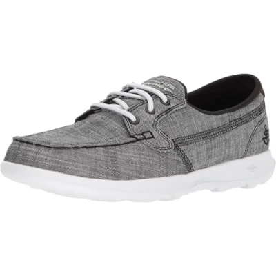 Afbeelding van Skechers Go Walk Lite Isla Bootschoenen voor dames, Zwart en wit.
