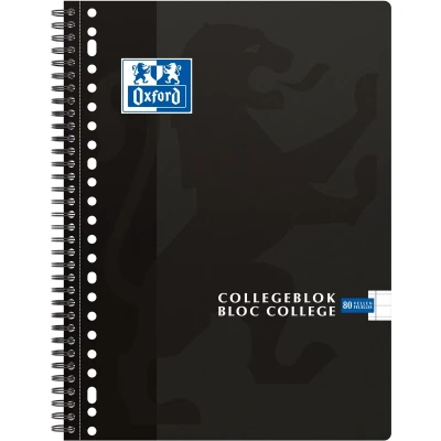 Afbeelding van Collegeblok Oxford A4+ 23 gaats lijn 160blz zwart