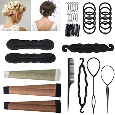Afbeelding van URAQT Haarstylingset, haaraccessoires, haarstylinghulpset, kappersset, clip pads, haarspelden, stylinggereedschapsset, kappersaccessoires, set