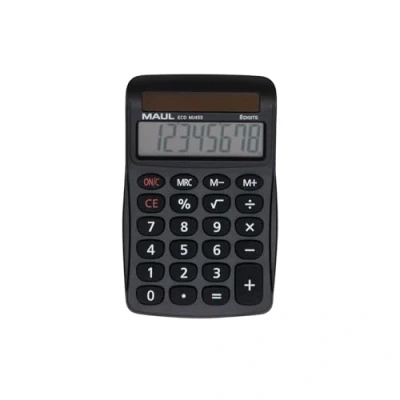 Afbeelding van Maul ECO MJ 455 Bureaurekenmachine Zwart Aantal displayposities: 8 werkt op zonne energie (b x h d) 71 112 20 mm