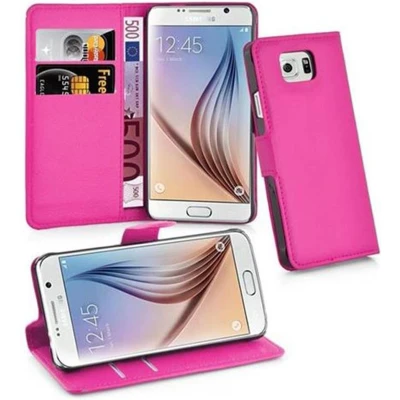 Afbeelding van Cadorabo Hoesje geschikt voor Samsung Galaxy S6 in KERSEN ROZE Beschermhoes met magnetische sluiting, standfunctie en kaartvakje Book Case Cover Etui