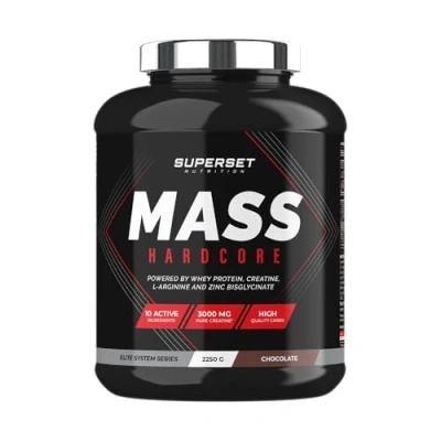 Afbeelding van Superset Nutrition Mass Hardcore (2,25kg) Gainers Schokformule: complexe koolhydraten + whey creatine Chocolade