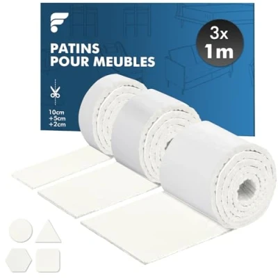 Afbeelding van shinfly Zelfklevende viltglijders, 4 mm dik, voor meubels (100 cm x 10 + 100 5 2 cm), snijd elke vorm, sterk klevende viltglijders