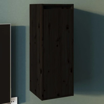 Afbeelding van Wandkast 30x30x80 cm massief grenenhout zwart