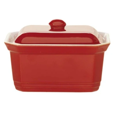 Afbeelding van Emile Henry 335860 terrine met foie gras rechthoekig van geëmailleerd keramiek kersen afmetingen 16 x 12 cm inhoud 0,6 l