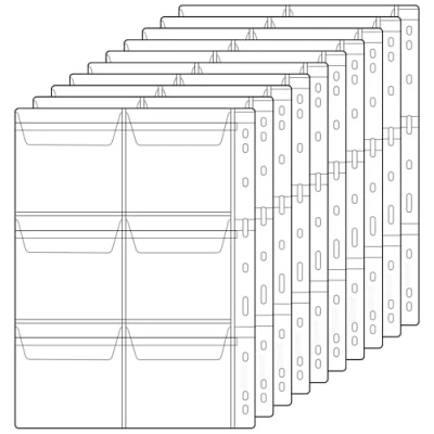 Afbeelding van 10 pagina&#039;s/6 vakken voor verzamelmunten CS03106 serie 9 gaten