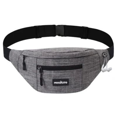 Afbeelding van MOCOCITO Heuptas voor dames en heren, borstzak, groot vak mobiele telefoon, 120 cm, 135 verstelbare riem outdoor, kamperen, wandelen, fietsen, cadeau vrouwen mannen, grijs met