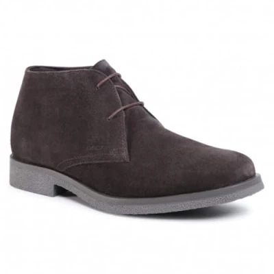 Afbeelding van Geox UOMO Claudio Sportieve veterschoenen, Heren, Maat: 39, Dk coffee c6024 Veloursleer