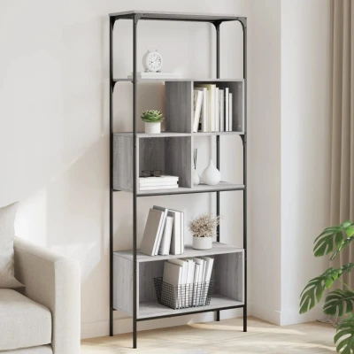 Afbeelding van Boekenkast 5 laags 76x33x188,5 cm bewerkt hout grijs sonoma
