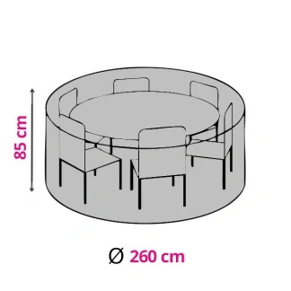 Afbeelding van Tuinsethoes Rond Ø 260 x 85 cm (PP, Grijs)