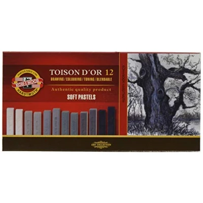 Afbeelding van Koh I Noor TOISON D&#039;OR 8592 pastelpotloden, zacht, voor kunstenaars, grijs (12 stuks)
