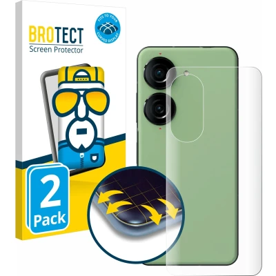 Afbeelding van BROTECT Screenprotector voor ASUS ZenFone 10 (Achterkant) Folie Beschermfolie transparant volledig dekking (2 Stuks)