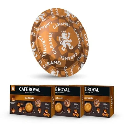 Afbeelding van Koffiecapsules, Royal Caramel smaak, 150 stuks, compatibel met Nespresso®* Professional koffiemachines, verpakking: 3 x 50 pads