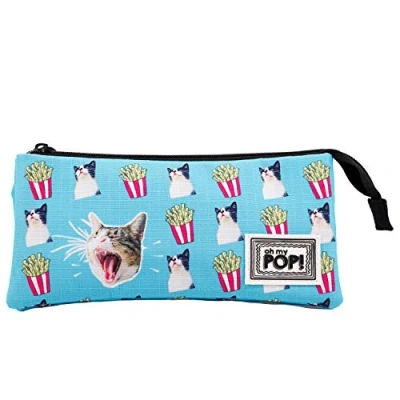Afbeelding van Oh My Pop! Pennendoos turquoise boze kat