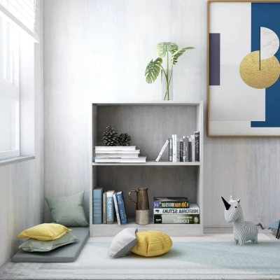 Afbeelding van Boekenkast 60x24x74,5 cm bewerkt hout betongrijs