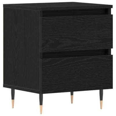 Afbeelding van vidaXL Bedside Cabinet Zwart Eiken 40x35x50 cm Gelaagd Hout