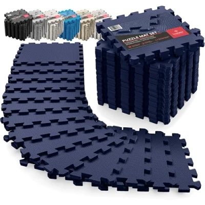 Afbeelding van Puzzel Fitnessmat voor fitnessvloeren Beschermset van schuimrubber rubber sportmachines, rekbare beschermende mat tatami springmat gym gewicht