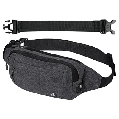 Afbeelding van Waterfly Bumbags Taille Fanny Pack Dames Mode Bum Bag Met Verstelbare Riem voor Sport Running Wandelen Jogging Meisjes Vrouwen Mannen, Donkergrijs, S, Lange tailleband