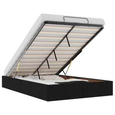 Afbeelding van vidaXL Bedframe zonder matras 120x190 cm stof zwart