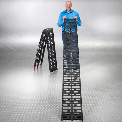 Afbeelding van Datona® Extra verstevigde zwarte oprijplaat voor motoren 225 cm