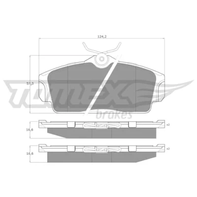 Afbeelding van TOMEX brakes TX 12 92 Remblokkenset Vooras NISSAN: Almera II Hatchback, Primera Saloon, 2 Limousine
