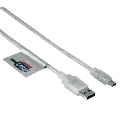 Afbeelding van Hama USB 2.0 Connection Cable, A plug mini B (B5 pin), 1.8 m, transparent