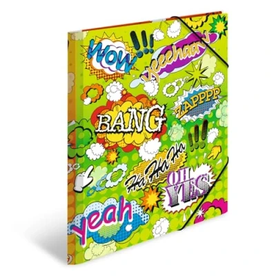 Afbeelding van HERMA ArtLine Comics 19375 set van 3 DIN A4 mappen stevig kunststof met bedrukte binnenklep en elastiek voor kinderen, jongens meisjes