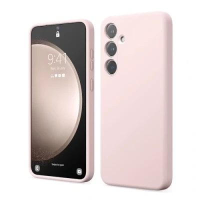 Afbeelding van Elago Hoogwaardig vloeibaar siliconen omhulsel compatibel met Samsung Galaxy S24, volledige bescherming, 4 lagige slagvaste structuur, krasbestendige zachte microvezel binnenkant, roze (Lovely Rosa)